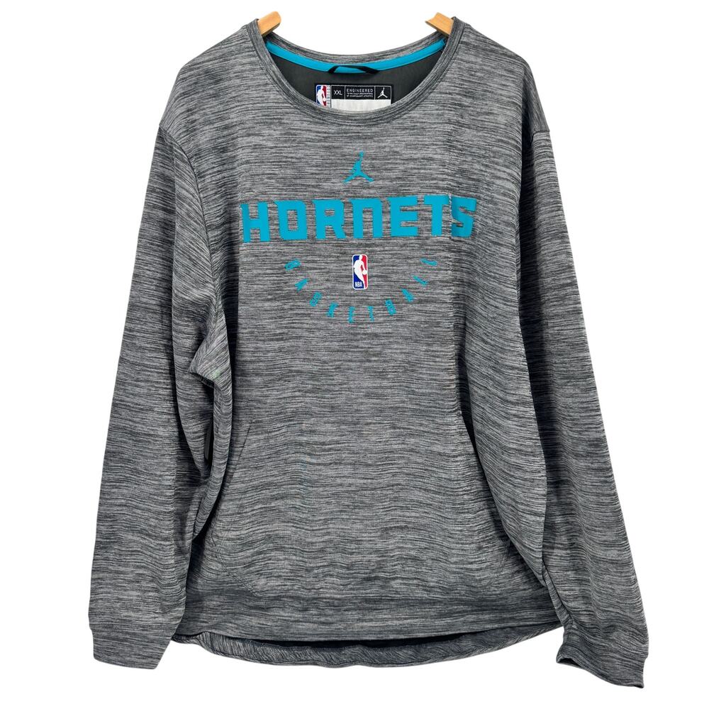 Charlotte Hornets Sweatshirt Womens XXL‎ Gray Pullover Nike Air Jordan Jumpman